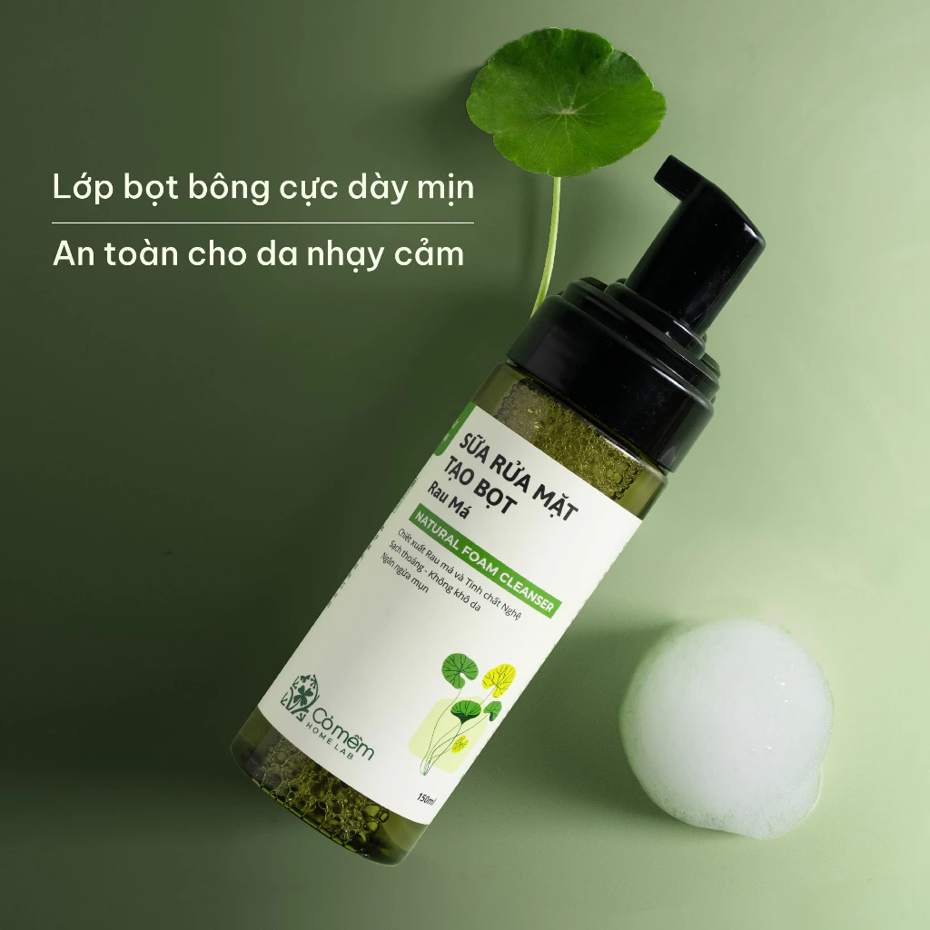 sữa rửa mặt tạo bọt rau má làm sạch sâu, dịu nhẹ cho da nhạy cảm & da mụn