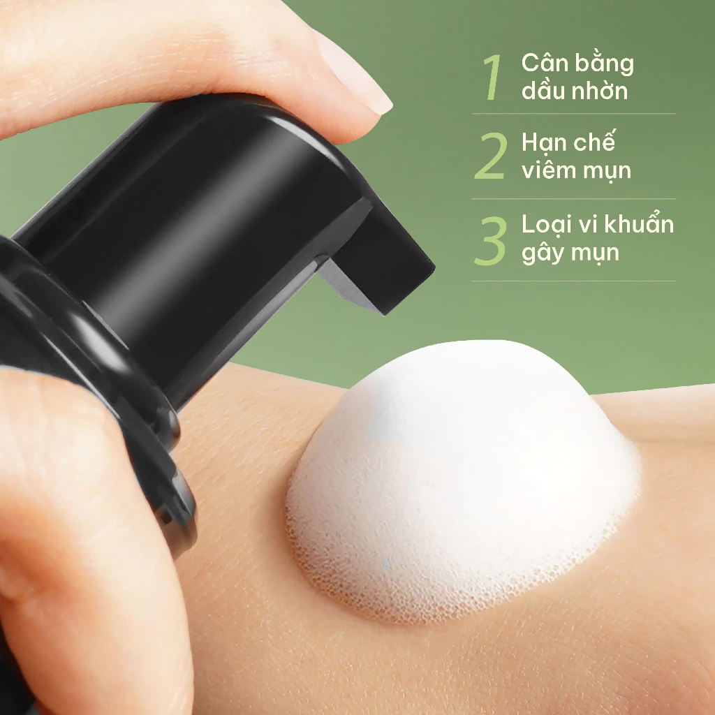 sữa rửa mặt tạo bọt rau má làm sạch sâu, dịu nhẹ cho da nhạy cảm & da mụn