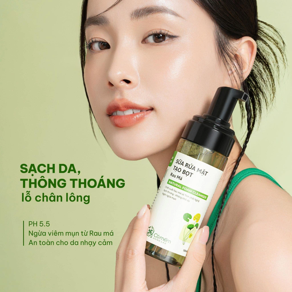 Sữa rửa mặt tạo bọt Rau má Hinneii