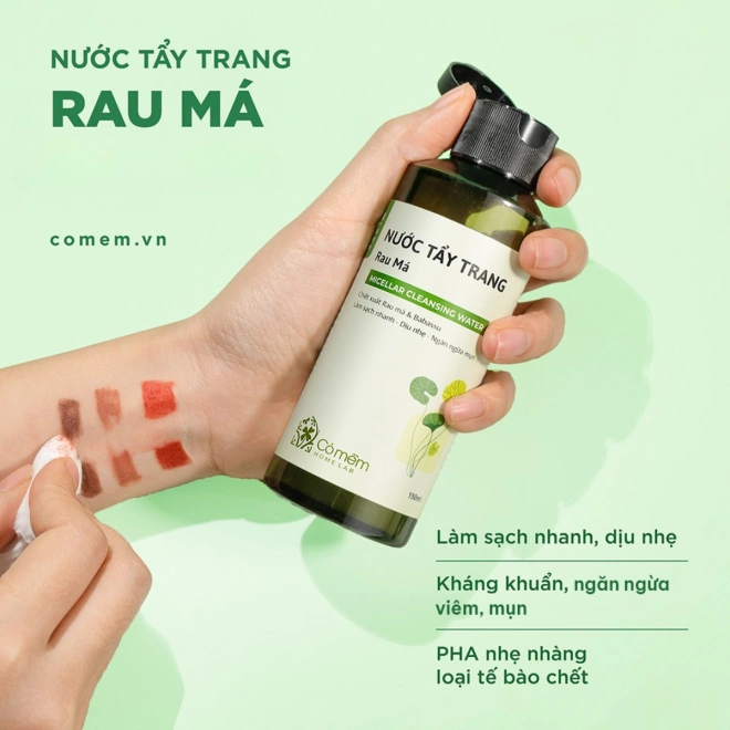 nước tẩy trang rau má