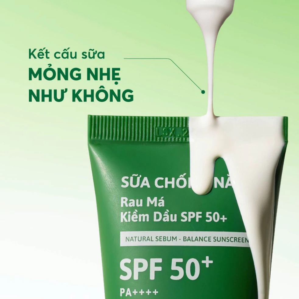sữa chống nắng rau má kiềm dầu spf 50+ pa++++