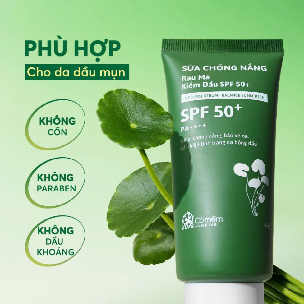 sữa chống nắng rau má kiềm dầu spf 50+ pa++++