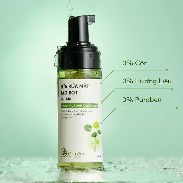 sữa rửa mặt tạo bọt rau má