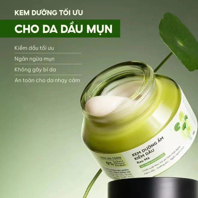 kem dưỡng Ẩm kiềm dầu rau má dành cho da dầu mụn