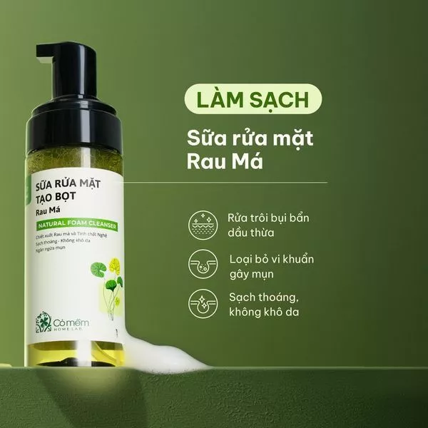 Sữa rửa mặt tạo bọt Rau má Hinneii